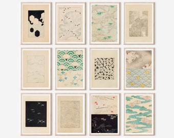 Japanisches Kunstdruck Set: Vintage Floral Galeriewand (Digitaler Download)