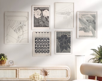 Láminas de arte vintage de estilo rústico francés: Galería de pared con paisaje botánico (descarga digital)