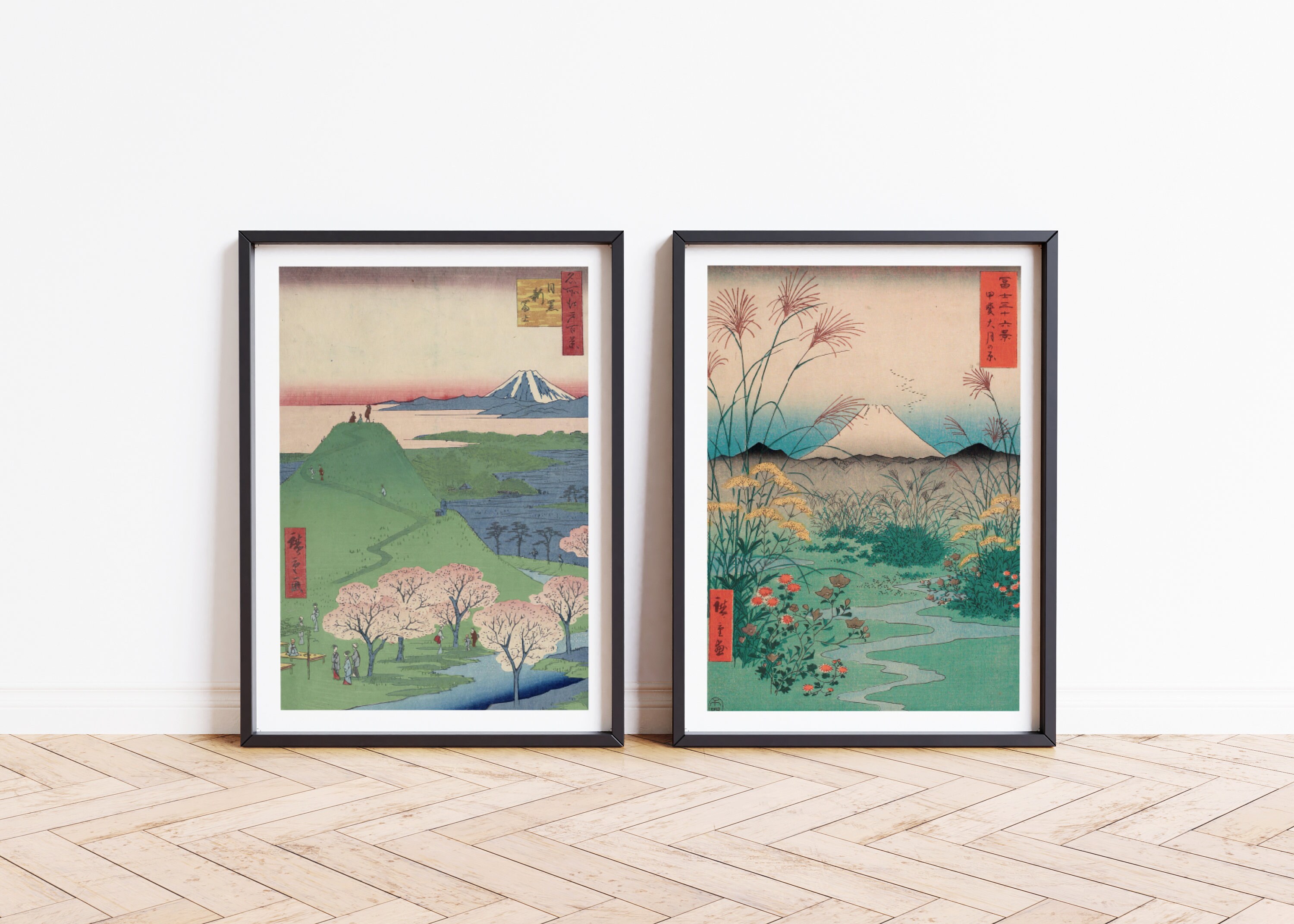 Set of 12 Japanese Vintage Wall Art Prints Digital Download Etsy