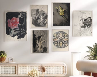 French Country Gallery muurkunstset: vintage botanische landschapsafdrukken (digitale download)