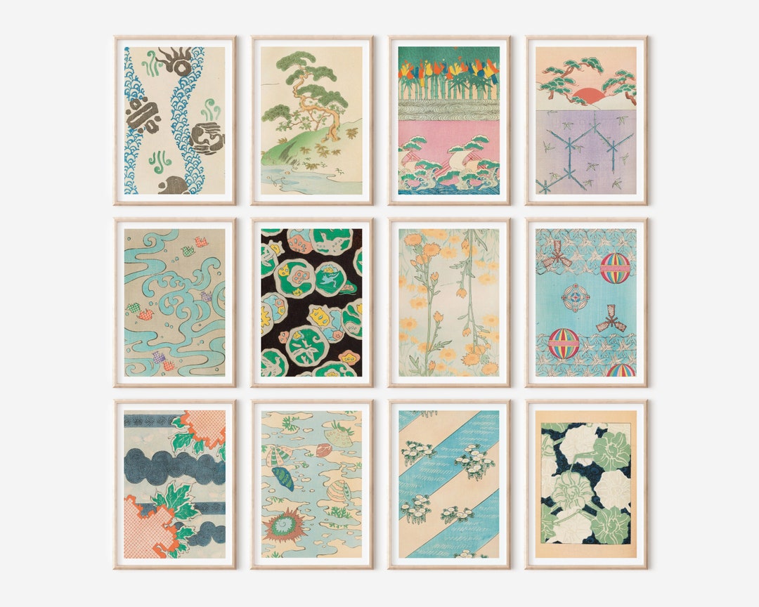 Bijutsukai Set of 12 Japanese Vintage Wall Art Prints Digital Download ...