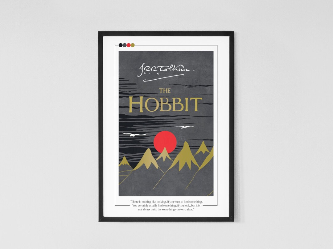 The Hobbit Book Cover Fine Art Print Lord of the Rings Classic Book