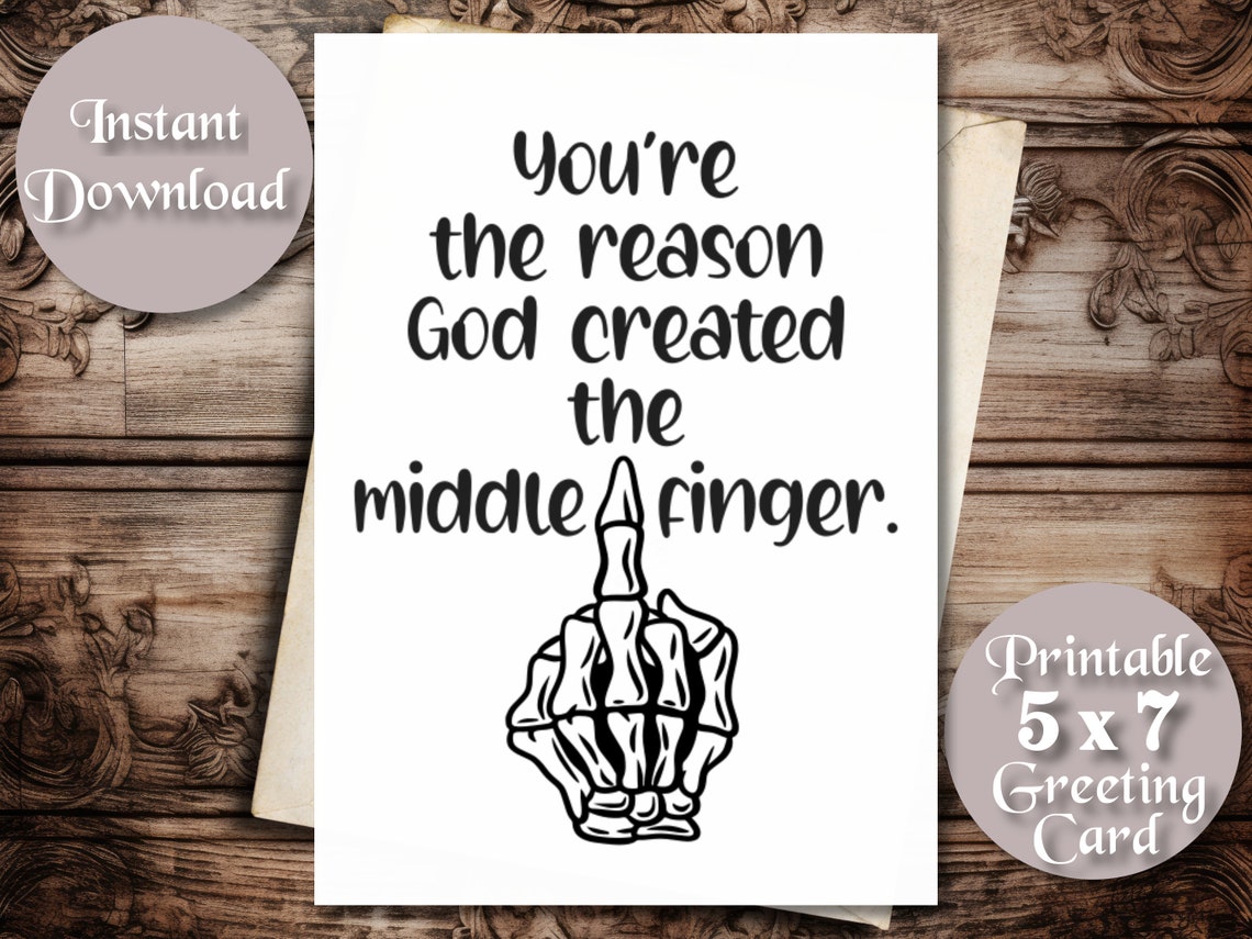 Funny Inappropriate Printable Greeting Card Birthday - Etsy