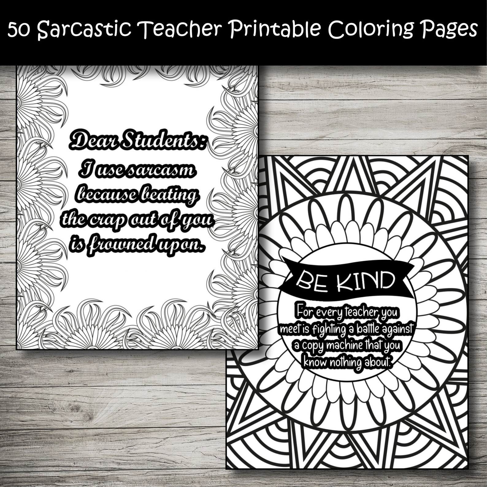 Funny Sarcastic Teacher Printable Coloring Pages Adult - Etsy