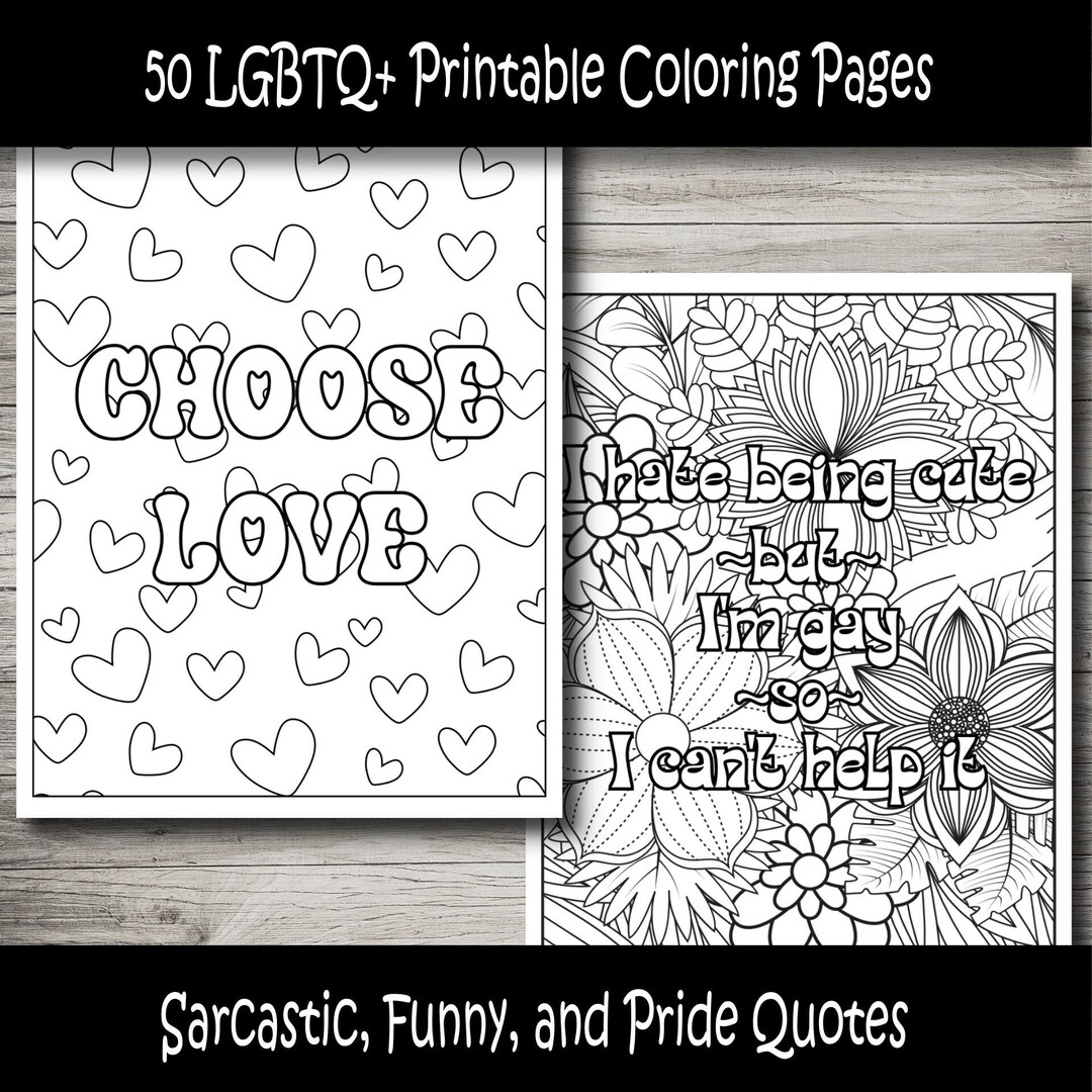 LGBTQ Printable Coloring Pages LGBTQ Printable Coloring - Etsy