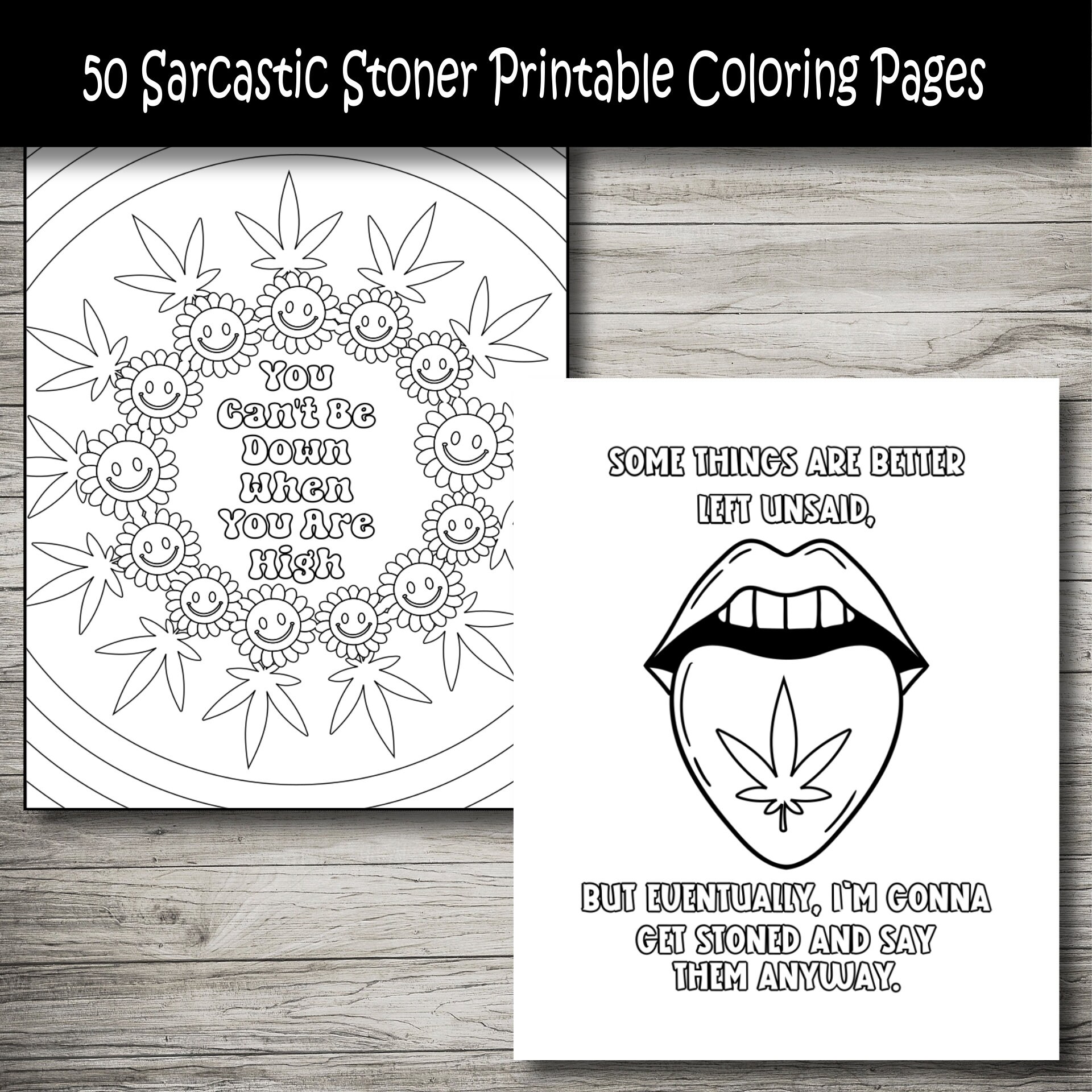 50 Sarcastic Stoner Adult Coloring - Il Fullxfull.5288373401 Ejww 