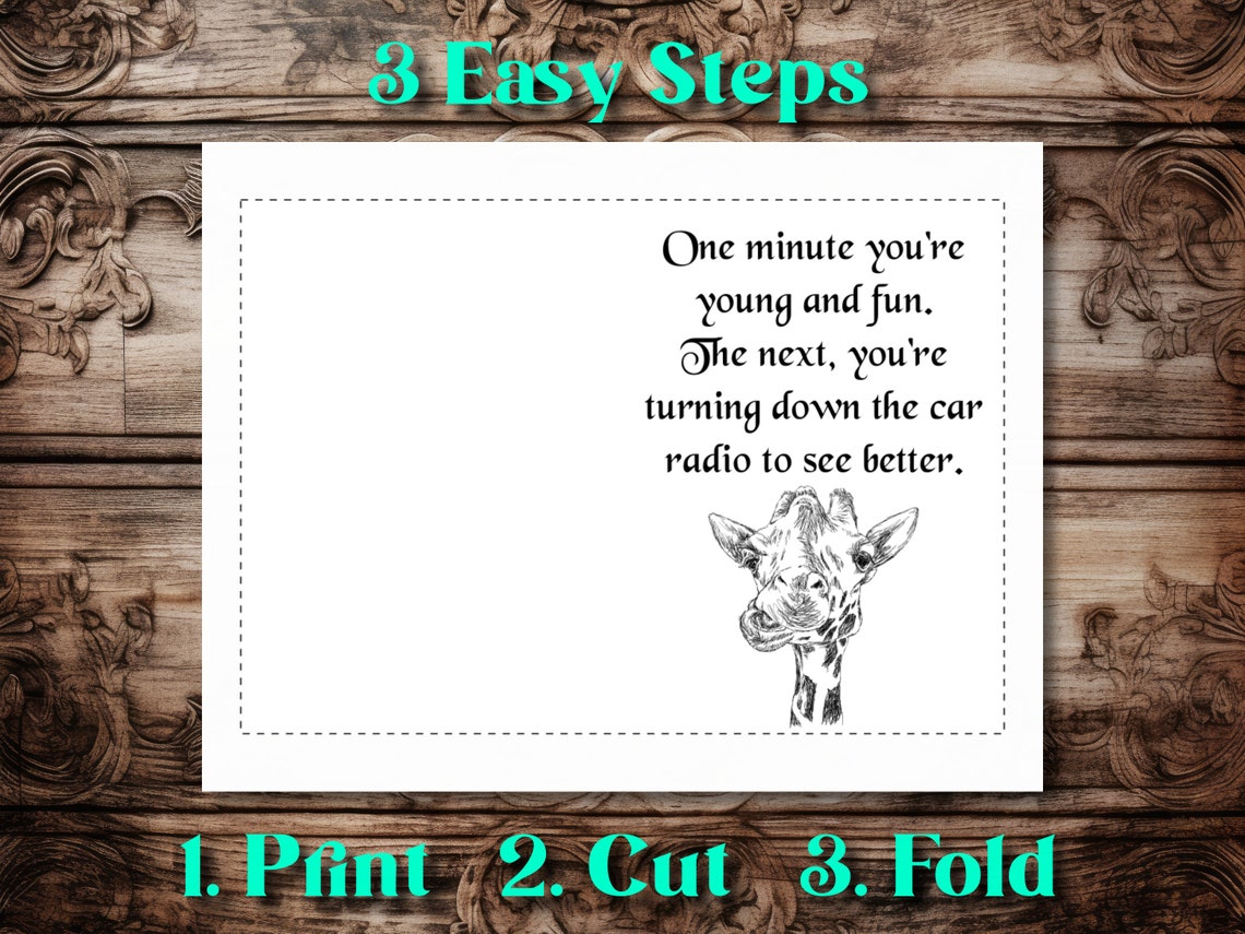 Funny Printable Birthday Card, Digital Download, for Family and Friends ...