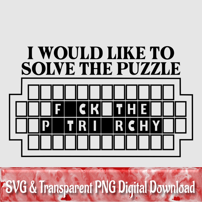 May include: A black and white image of a word puzzle with the text "I would like to solve the puzzle" above it. The puzzle has the words "FCK THE" and "PTRI RCHY" in it.