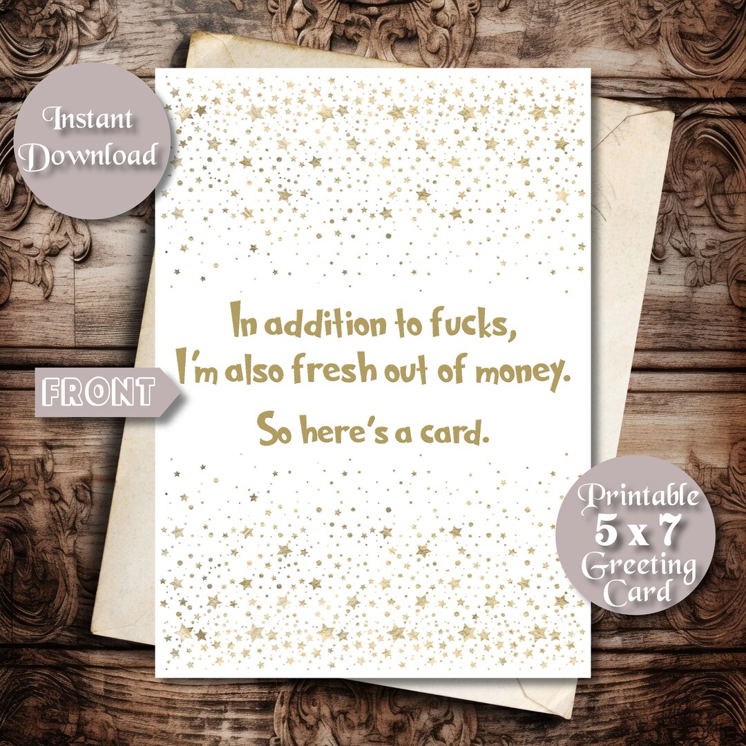 Funny Printable Card for Birthday, Funny Card, Birthday Card, in ...