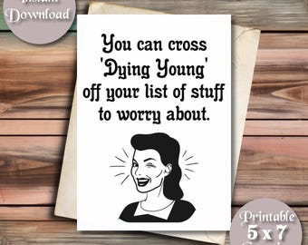 Funny Printable Birthday Card, Printable Birthday Card, Funny Printable, Rude Birthday Card, Funny Birthday Card, Funny Cards, Birthday Card