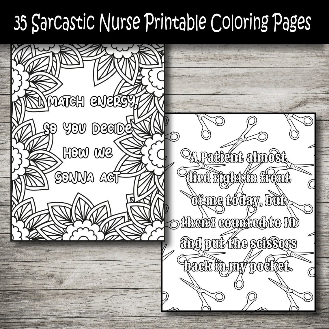 Funny Sarcastic Nurse Printable Coloring Pages, Adult Coloring Pages ...