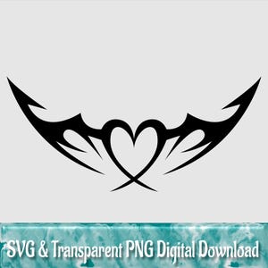 Heart Sigil Design, Tribal, Cybersigilism, SVG, PNG, Sigils, Neo Tribal, Cyber Sigil, Tattoo, Tattoo Svg, Gothic, Grunge, Tribal Tattoo Svg