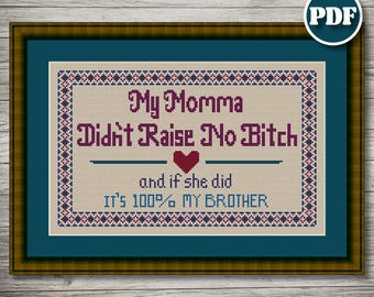 Funny Sarcastic Sibling Cross Stitch Pattern: Sweary Gag Gift (PDF)