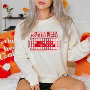 I would like to solve the puzzle, Fuck the Patriarchy, wheel of fortune, svg, png. Funny Taylor swift design for shirts, vinyl decals, magnets, stickers. Swiftie. Swiftie svg. Swiftie png. Taylor lyrics. Taylor swift lyrics. Swift.