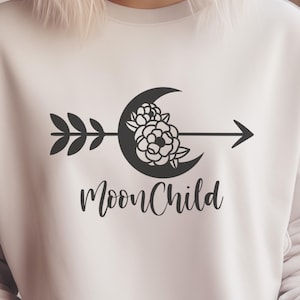Moon Child, SVG, PNG, Boho Svg, Moon Svg, Flower Svg, Arrow Svg, Hippie Svg, Celestial Svg, Stay Wild Moon Child, Svg for Girls, Moon Png