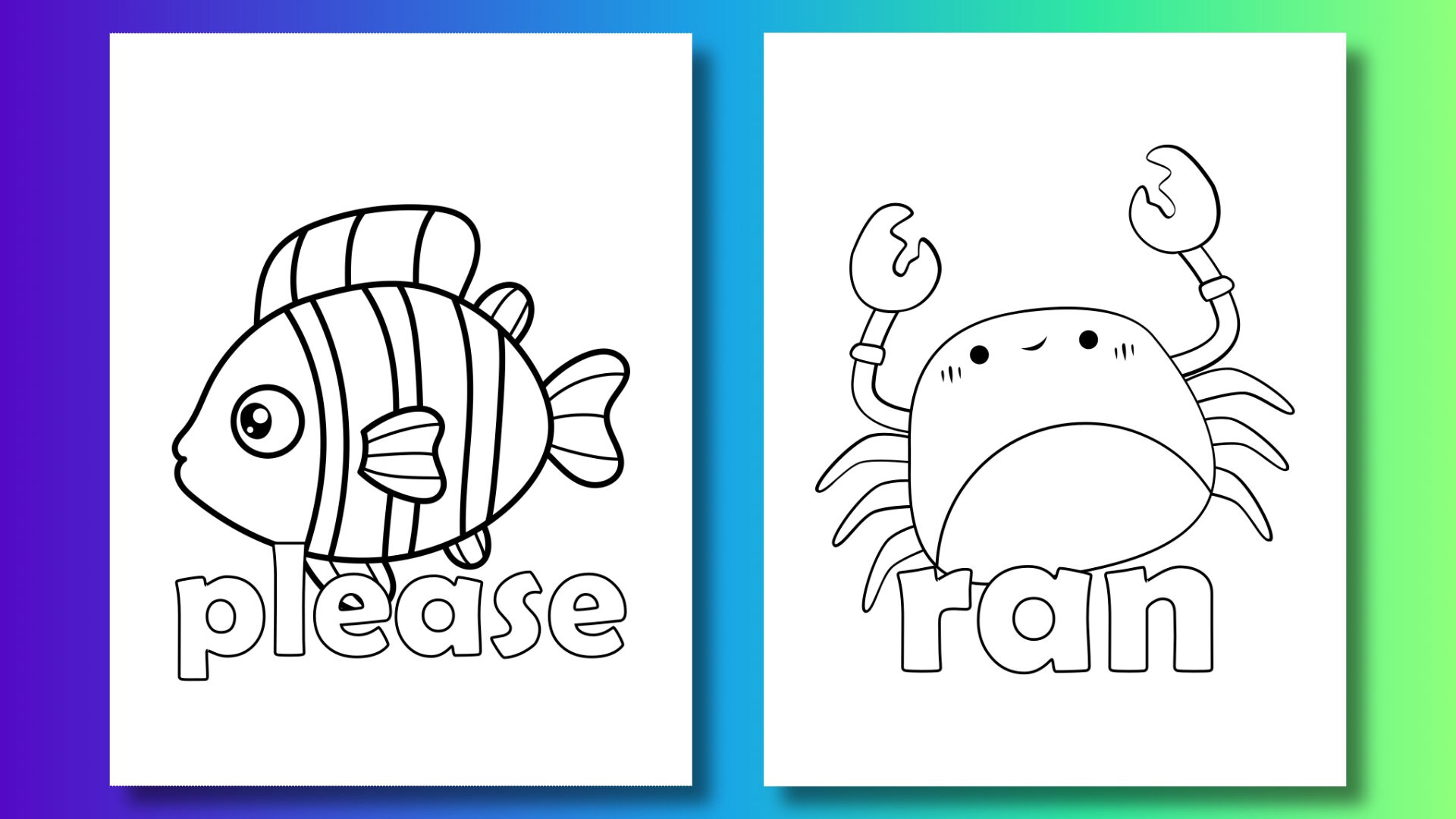 Kindergarten Sight Words Printable Coloring Pages Large Sight - Etsy