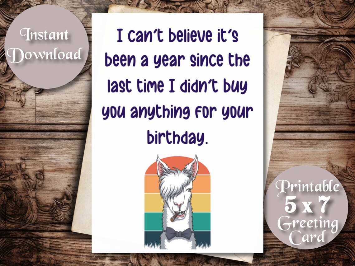 Funny Printable Birthday Card for Family and Friends Cool - Etsy