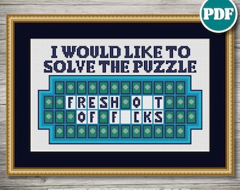 Funny Profanity Cross Stitch Pattern: Sarcastic Beginner Design (PDF Download)