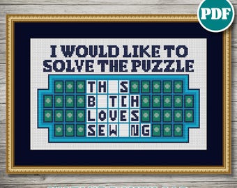 Funny Sewing Cross Stitch Pattern: Sarcastic Wheel of Fortune Design (PDF)