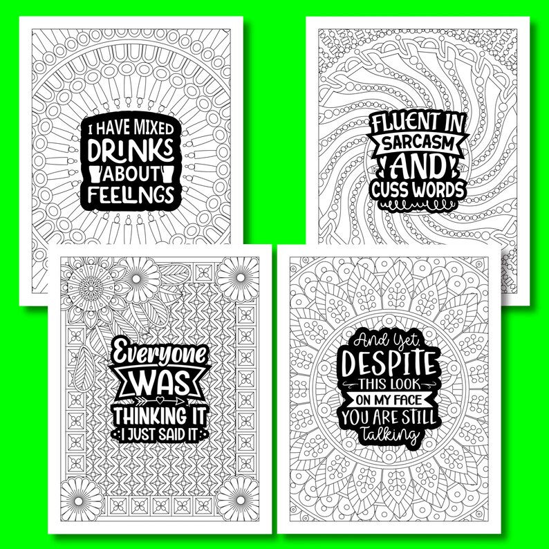 50 Printable Sarcastic Quotes Coloring Pages - Etsy