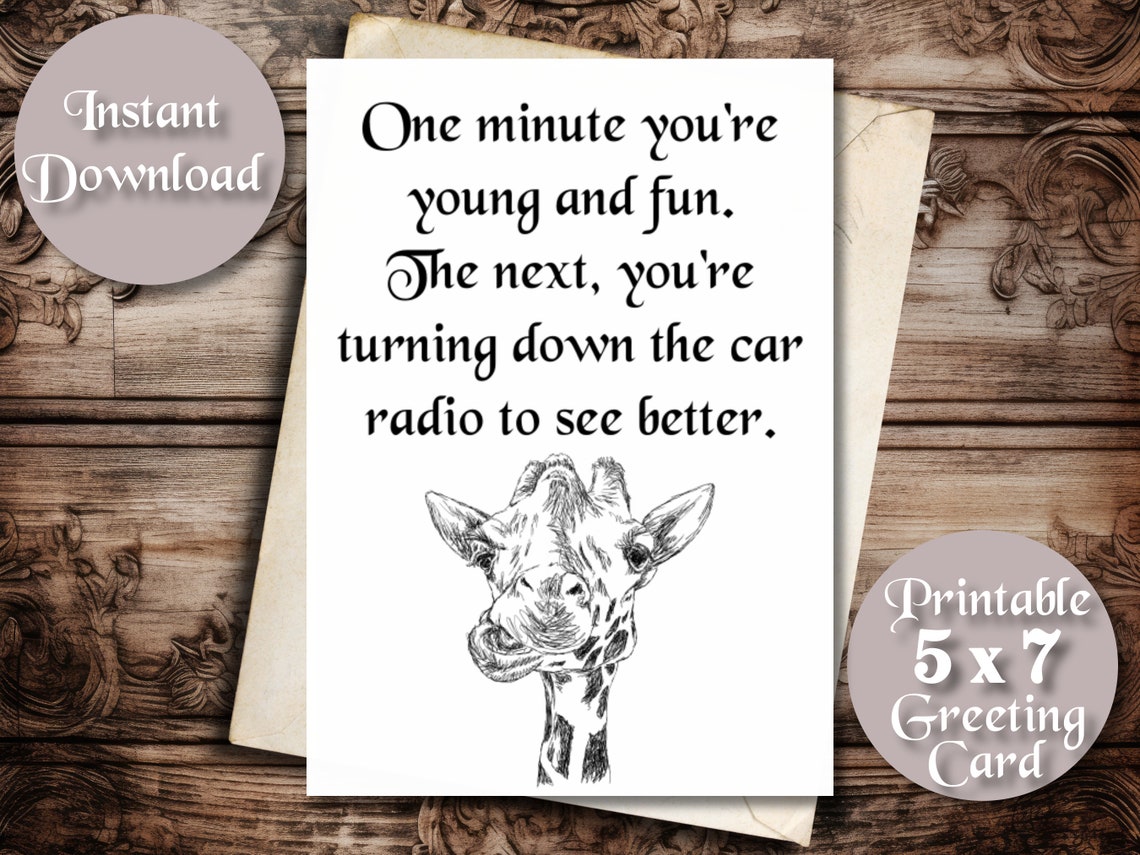 Funny Printable Birthday Card, Digital Download, for Family and Friends ...