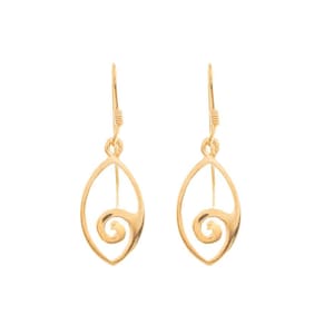 Ancient Greek Key Earrings ,Meander symbol , Oval Dangle Earrings , Circle of Life ,  Silver 925 , 14k Gold plated Meander earrings