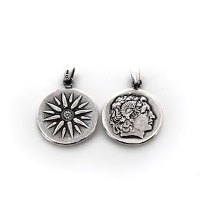 Vergina Pendant , Great Alexander , Vergina Sun Star , Ancient Greek Macedonian Star , Silver 925 , Ancient Greece