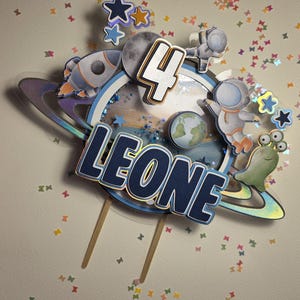 Cake topper tema Spazio,astronauti,galassia.