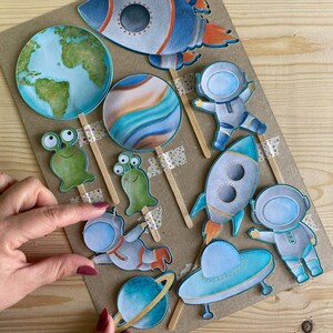 Topper torta Astronauta - Spazio - Alieni - Pianeti