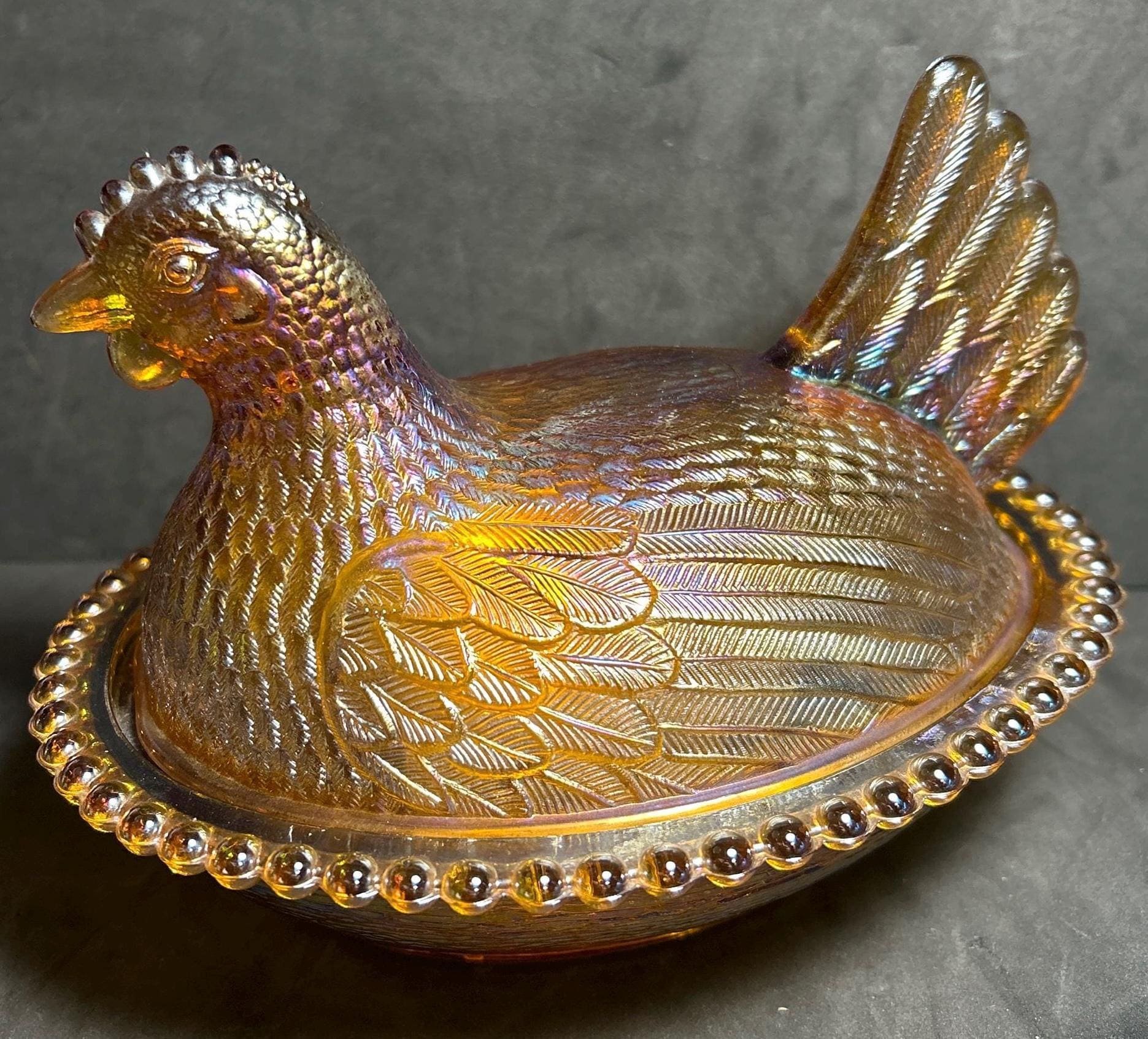 Indiana glass hen on a nest glass - Etsy 日本