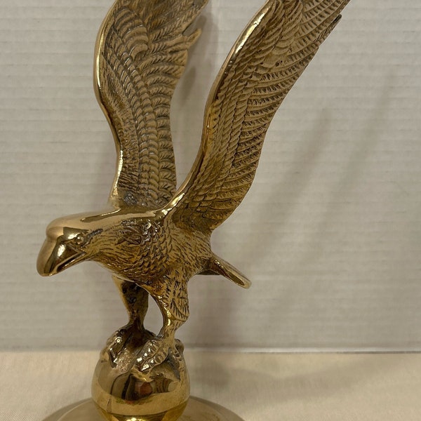 Brass Eagle on Globe Etsy
