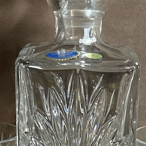 Beautiful Bohemian Crystal Square Cut Pineapple 11" x 4” Decanter with 4” stopper  Beautiful Decanter!!