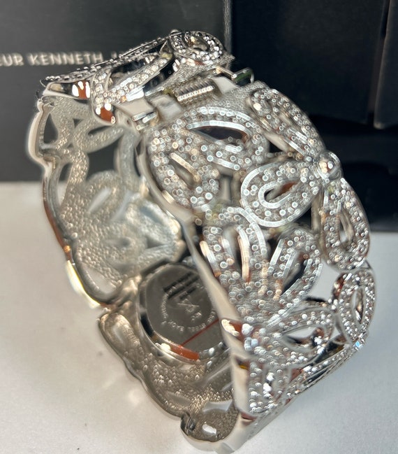 Kenneth Jay Lane Silver Floral Hinge Watch Bracelet Kenneth Jay Lane | Accessories | Kenneth Jay Lane Silver  main image 4