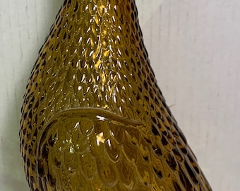 Vintage Amber Duck Decanter Empoli Glass Duck Decanter, Empoli Verde Decanter, Mid Century Barware Decanter made in  Italy