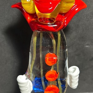 Vintage Murano Glass Clown Art Glass Clown Figurine 7.5” Tall Bright colors Handcrafted   Excellent condition!