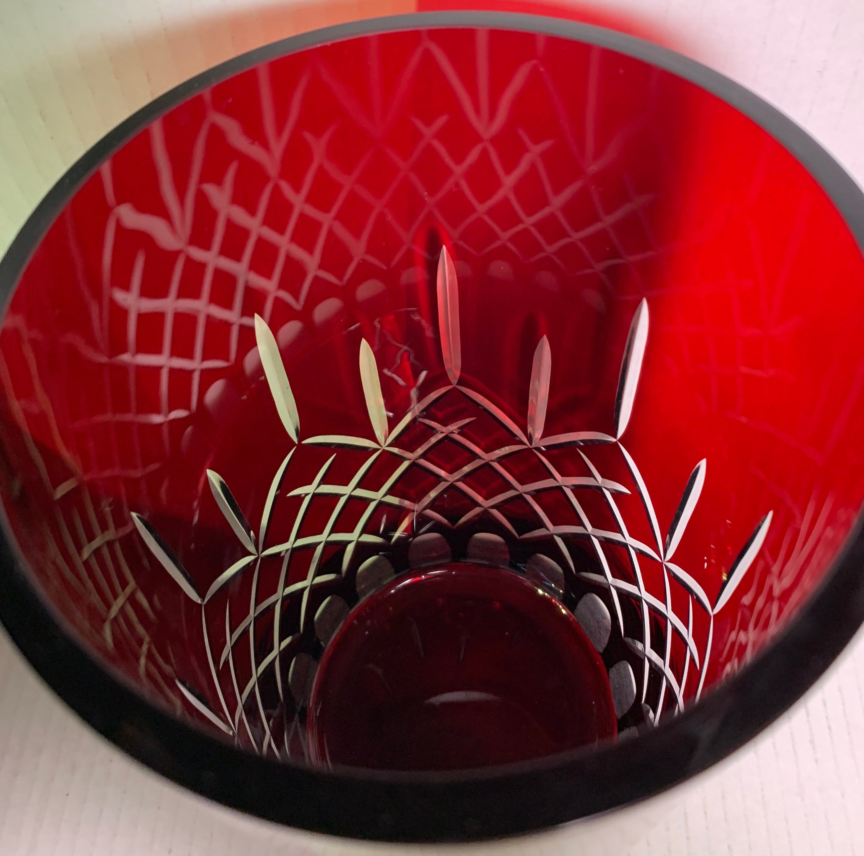 Vintage Ruby Red Glass Vase Robert Stanley Home Collection Etsy