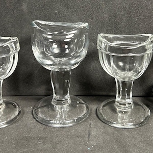 Antique Eye Wash Cups Ocular Care Cups Marked Glasco, John Maris Co. John Bull “1917” Patent set of 4 no chips