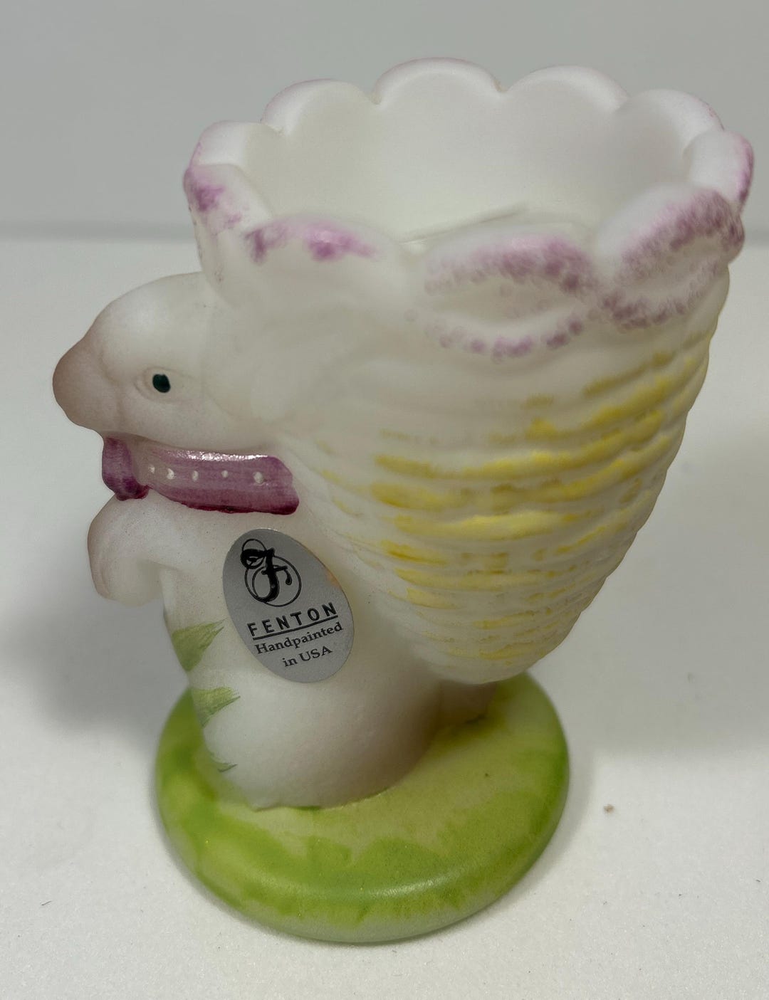 ヴィンテージ フェントン グラス 2001 バニー エッグ カップ オパール