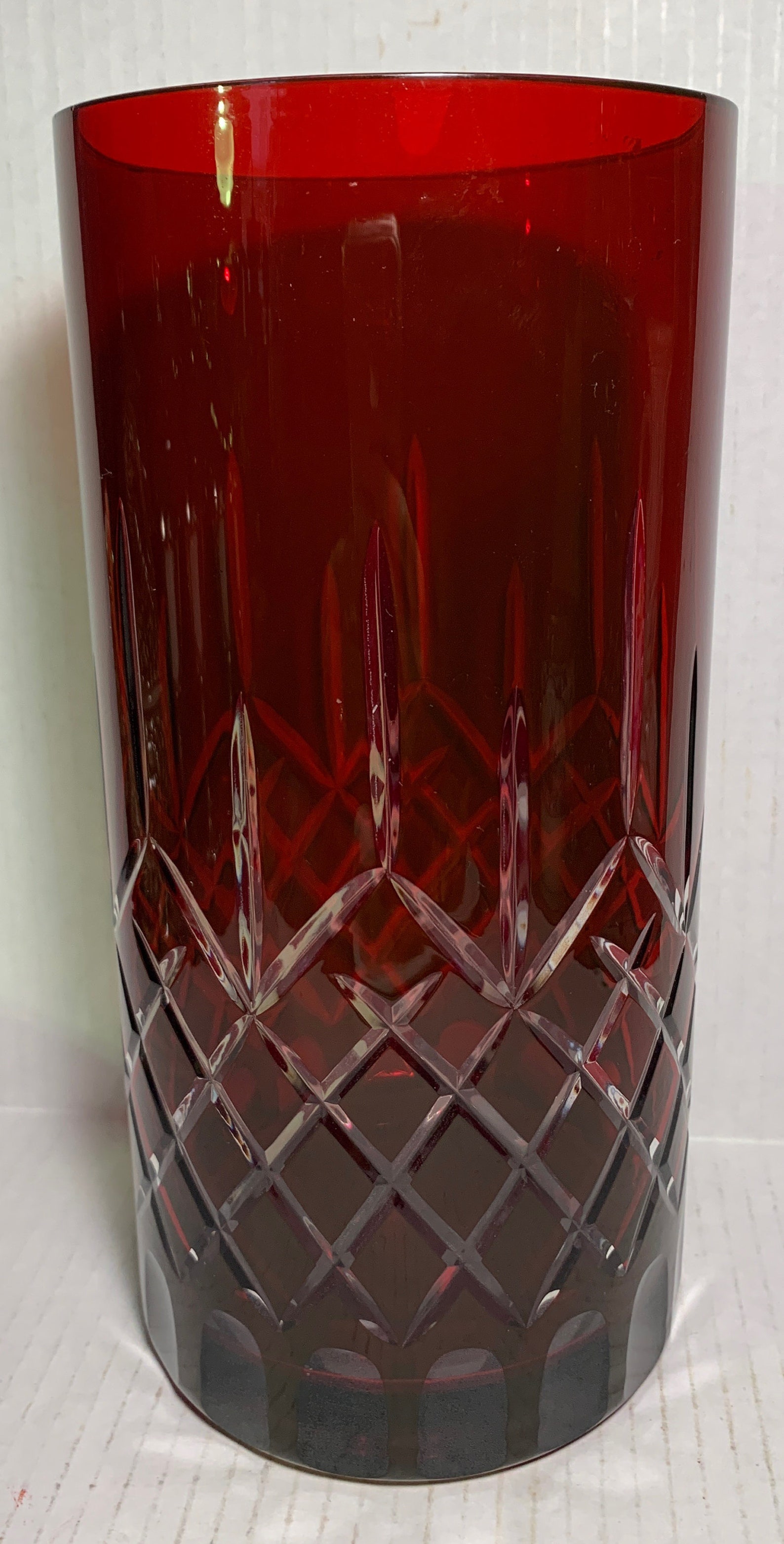Vintage Ruby Red Glass Vase Robert Stanley Home Collection Etsy