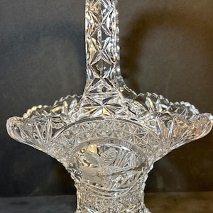 Etched Glass Basket Vase - Etsy