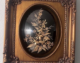 Flora Hawaii Framed 24K Gold Dipped Tropical Flower Domed Framed