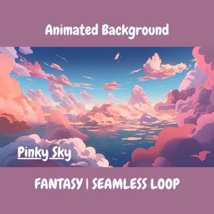 ANIMATED BACKGROUND | Pinky sky | Cozy Ambience Looped Vtuber Twitch Stream Overlay Stream Background
