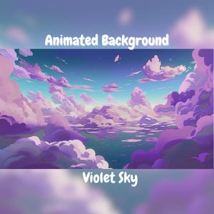 ANIMATED BACKGROUND  Violet sky Cozy Ambience Looped Vtuber Twitch Stream Overlay Stream Background