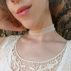 Custom Seed Bead Lace Choker: Cottagecore Victorian Necklace