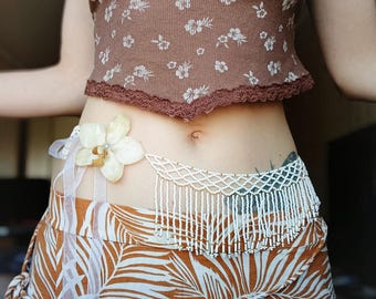 Perlen Taille Kette, Harz Orchidee Gürtel, Kokette Schmuck