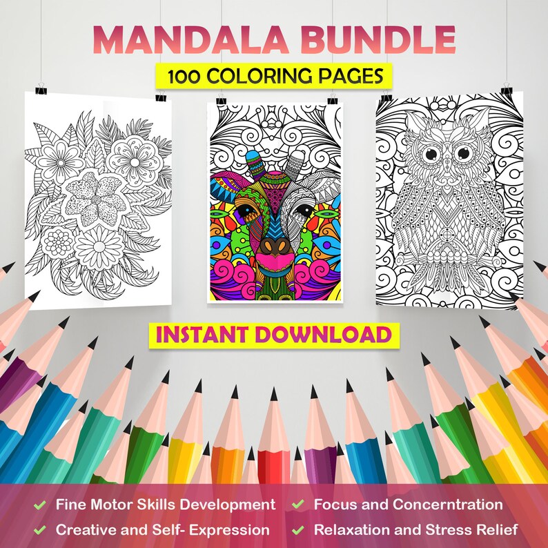 Mandalas kids coloring book