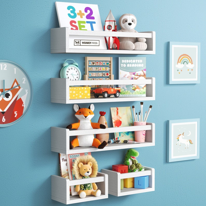 Floating Bookshelves Nursery Organization, Bathroom Wooden shelf, Kitchen Shelves Office Organizer, Floating Shelves To Display Items image 1