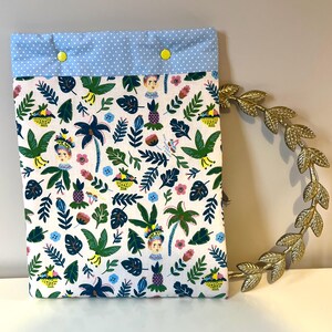 Tablet/ iPad Pro 13’’ pouch Chica Boom, handmade, 100% cotton, tablet cover, iPad cover, tablet pouch