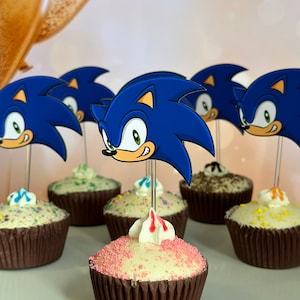 Sonic Cupcake Toppers , Knuckles Cupcake Toppers, Tails Cupcake Toppers, Sonic Party, Sonic Birthday Party, Sonic decor, Birthday party