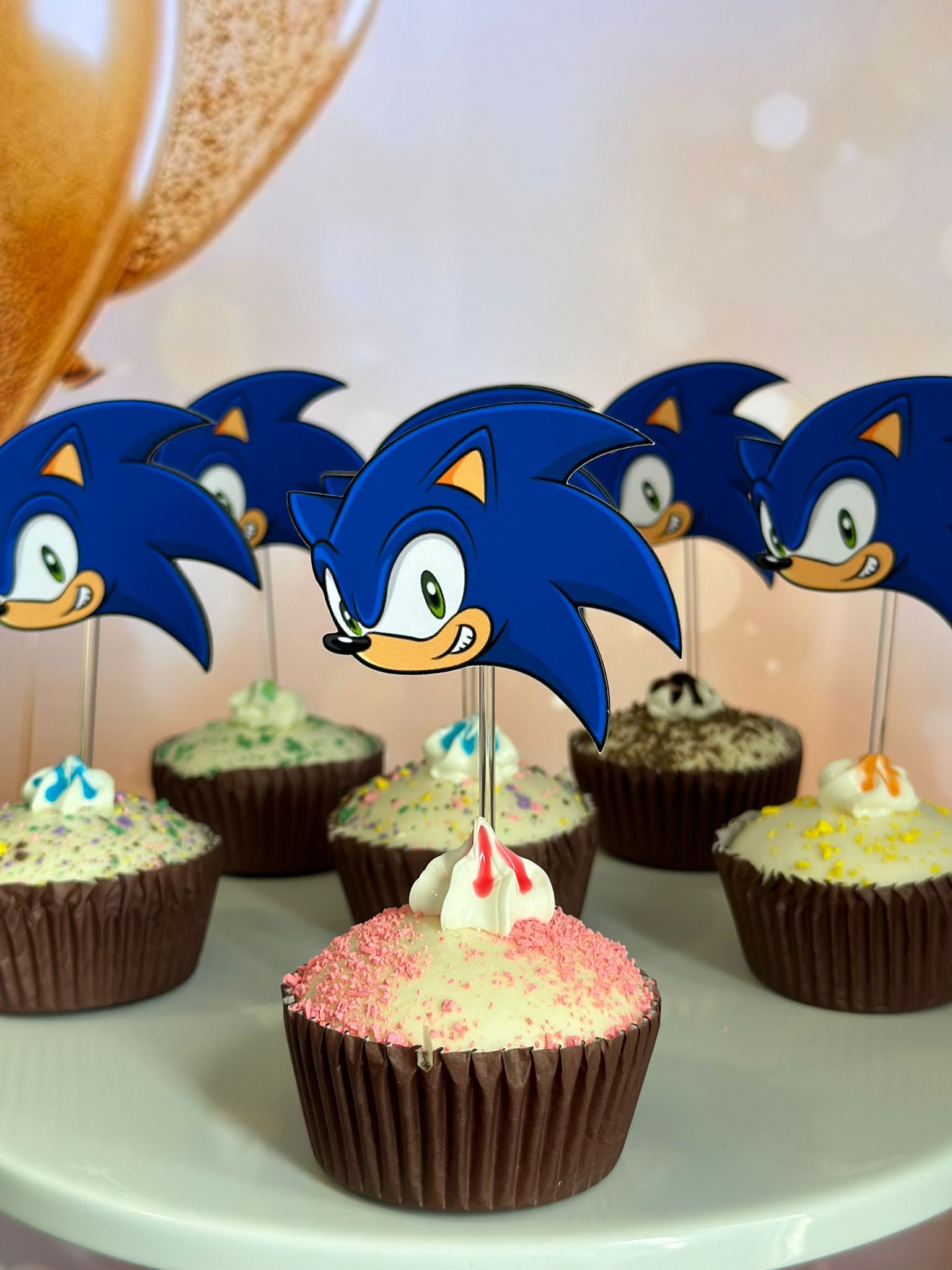 Sonic Cupcake Toppers , Knuckles Cupcake Toppers, Tails Cupcake Toppers ...
